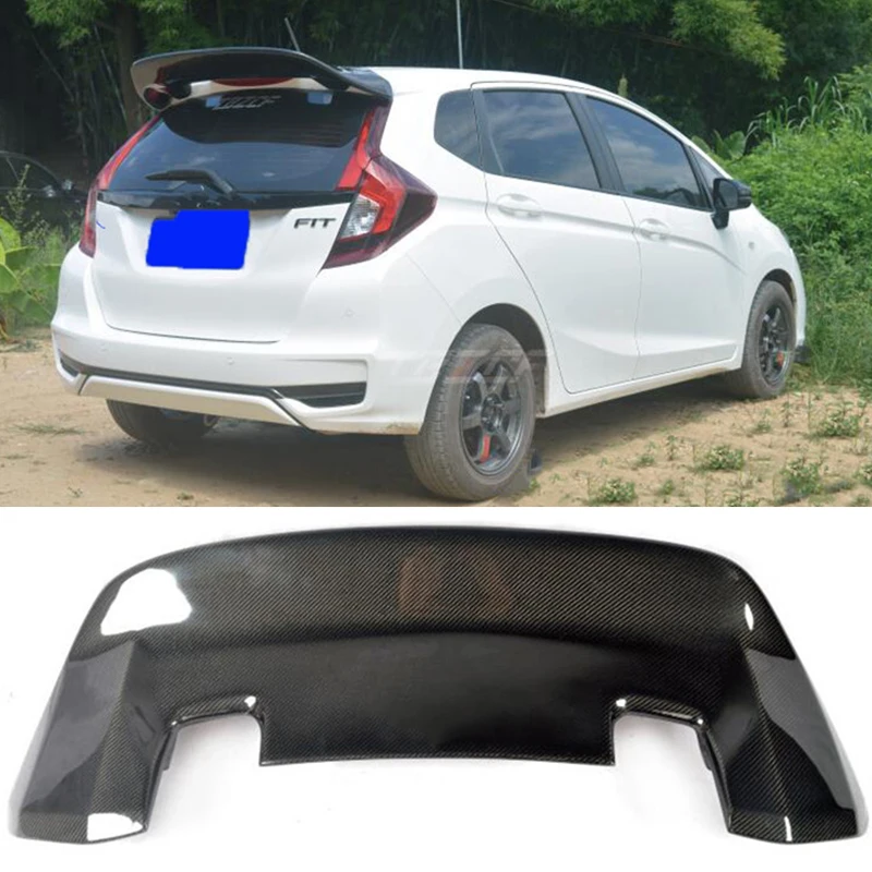 CEYUSOT для реального углеродного волокна спойлер на крышу Honda Fit Jazzr WING GK5 заднее