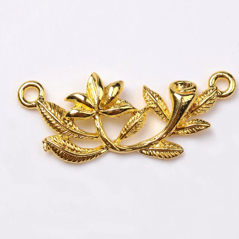 10PCS-Fashion-Metal-Alloy-Gold-Silver-KC-Gold-Flower-Branch-Connectors-Charm-DIY-Findings-For-Jewelry (3)