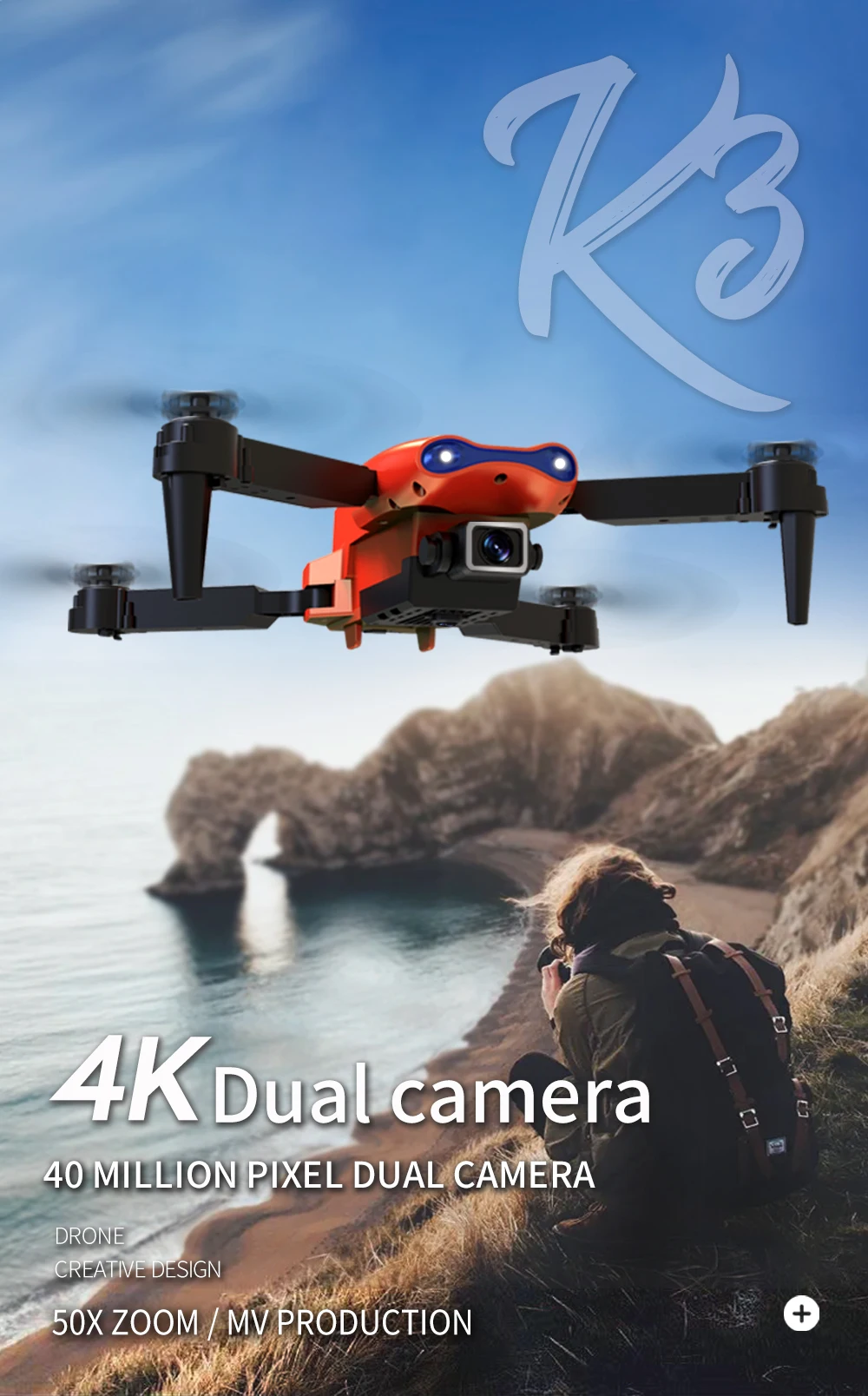 camera quadcopter drone with camera and remote control 2022 NEW E99 K3 Mini Drone 4k HD Wide-Angle Dual Camera WIFI FPV Air Pressure Altitude Hold Foldable Quadcopter RC Dron Gifts RC Quadcopter medium