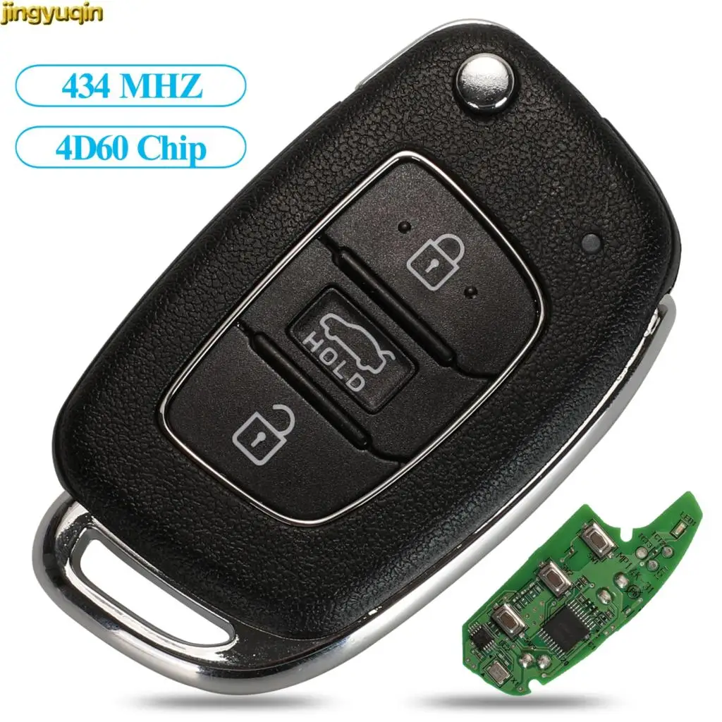 Пульт дистанционного управления Jingyuqin 433 95/434 МГц 4D60 для Hyundai Verna RKE 4F30 2015DJ2837