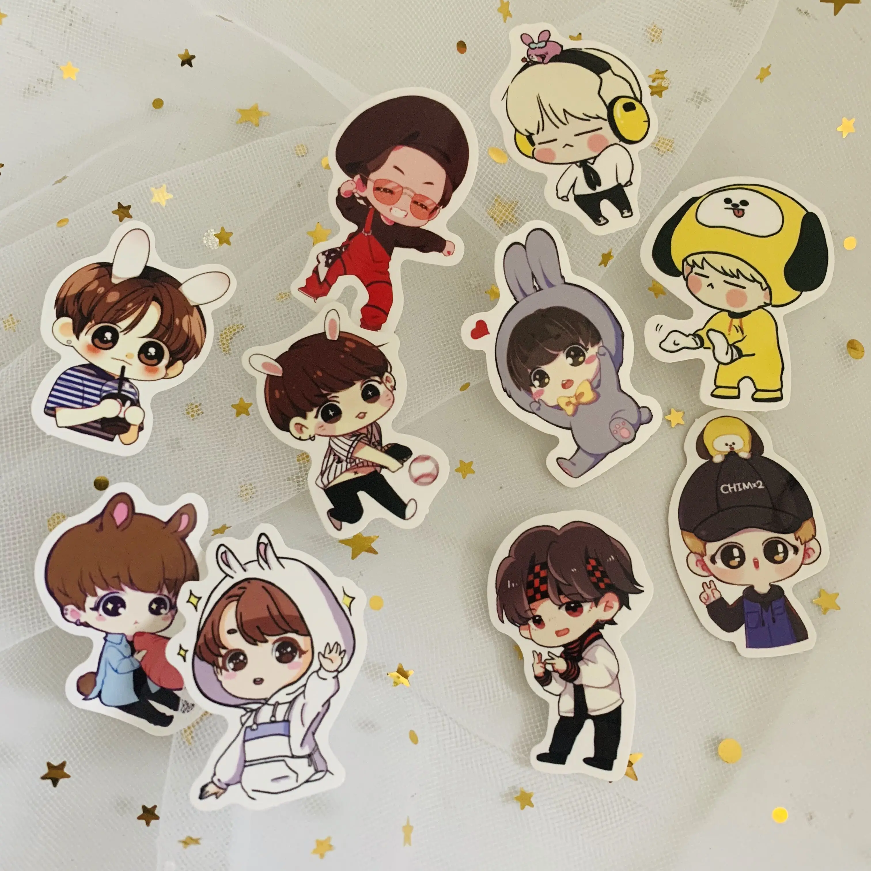 40PCS BTS Adhesive Paper Mixed 63 Pieces Motorcycle Car Waterproof Removable Travel Trolley Stickers Graffiti Stickers Adhesive