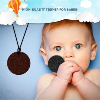 

1Pc Biscuits Baby Teether Chew Toy BPA Free Silicone Cookie Teethers For Teeth DIY Baby Teething Silicone Necklace