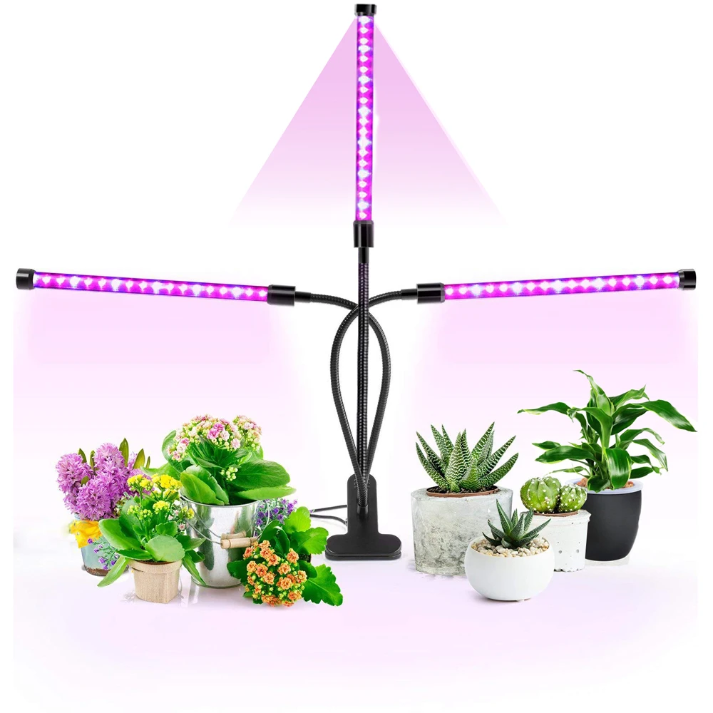 4 головки Фито лампы полный спектр светодиодный свет для выращивания USB клип-на лампа для выращивания растений саженцы цветок Крытый Fitolamp лампа для выращивания - Испускаемый цвет: 3 heads  27W