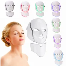 

ZiCatkin 7 Colors Light LED Facial Mask with Neck Face Care Treatment Anti Acne Therapy Face Whitening Skin Rejuvenation Machine