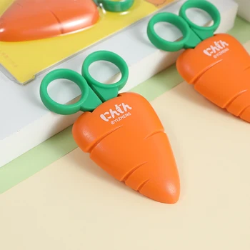 

Mohamm 1Pc Cute Carrot Scissors Student DIY Art Handicraft Paper Cut Stationery Office School Supplies