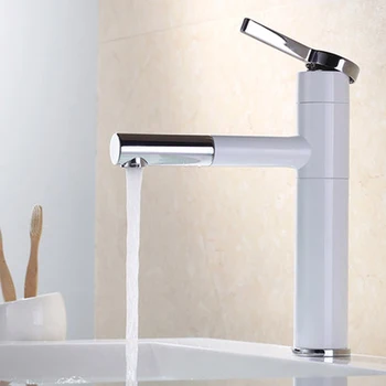 

Basin Faucets Brass Bathroom Faucet Vessel Sinks Mixer Tap Pulled Spout Deck Mounted Washbasin Faucet Hot Cold