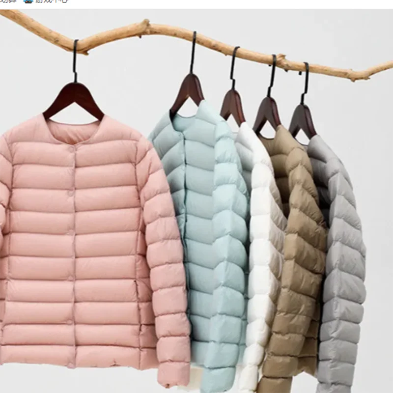 

Lightweight down jacket women's 2021 new autumn and winter round neck slim fashion down jacket warm inner liner short coat