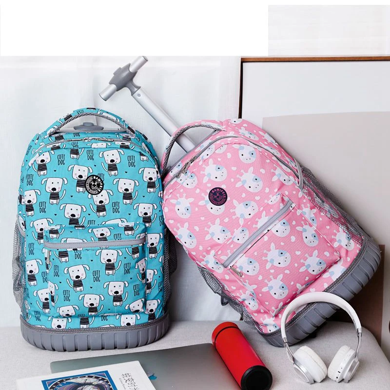 Mochila con ruedas para niños y adolescentes, morral escolar de 18 con ruedas, bolso de viaje con ruedas|Mochilas escolares| - AliExpress