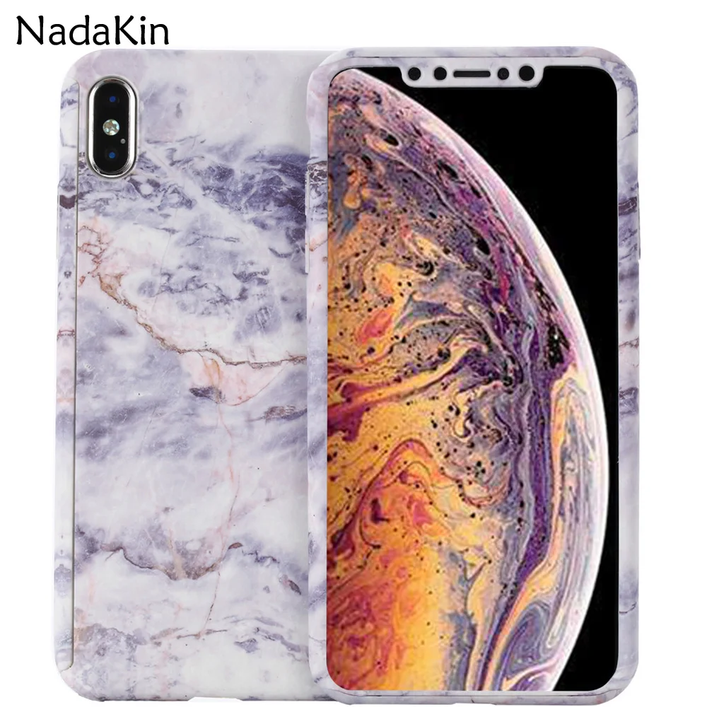 for iPhone 6 6S 7 8 Plus 5 5S SE X XS MAX XR Hard Plastic Case Flower Leaf Marble Stone Painted 360 Degree Full Body Protection |