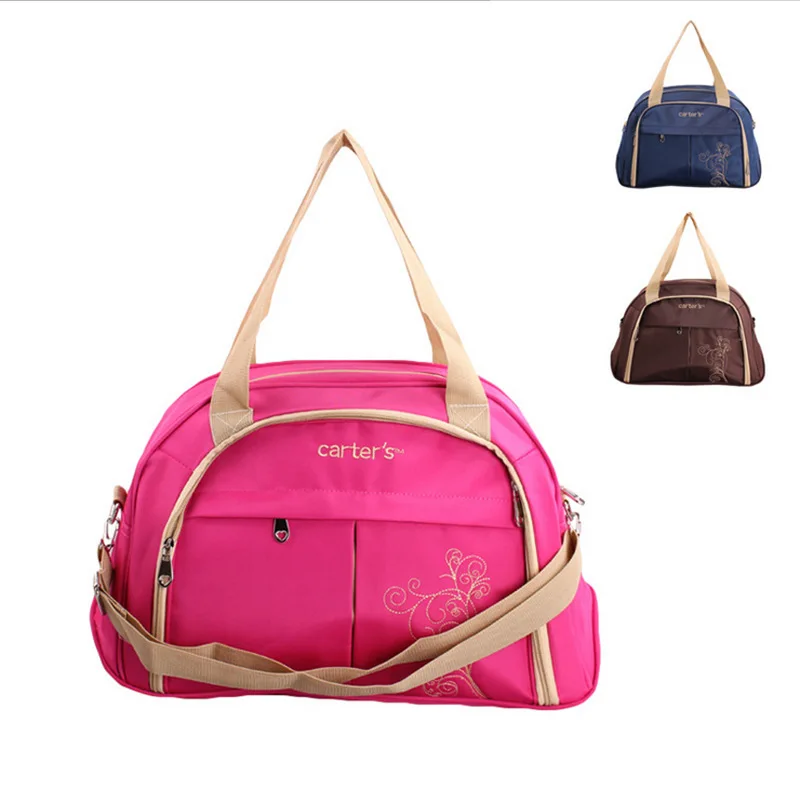 

Fashion Mummy Bag Foreign Trade Original Single Explosion Models Large-Capacity Embroidery Multi-Function Diagonal Baby Bag