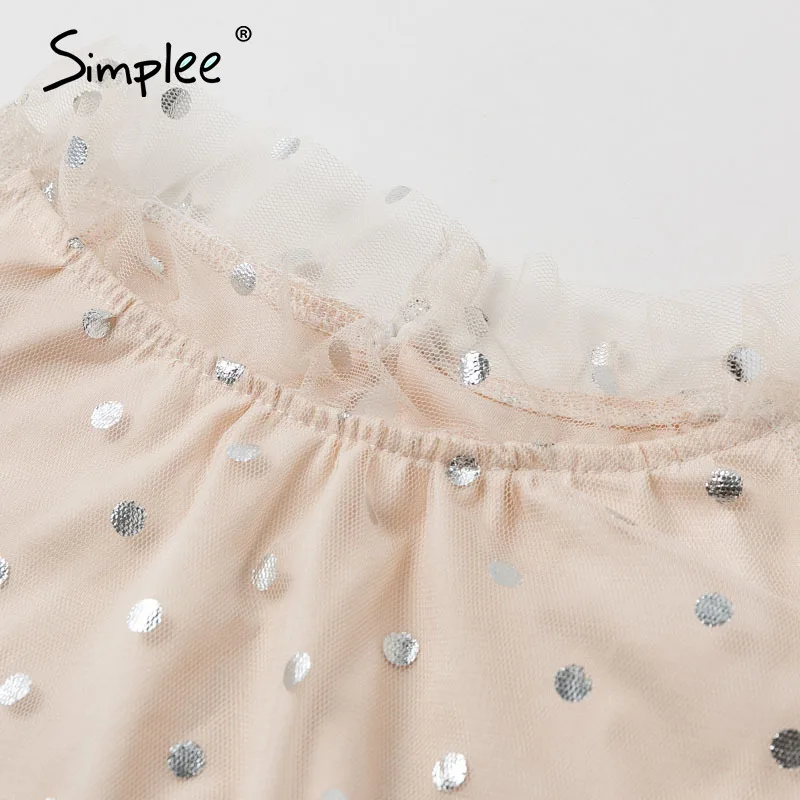 Simplee Открытое вечернее платье для женщин, в горошек, с оборками, высокая талия, мини-платье, весна-лето, женское платье размера плюс, vestidos