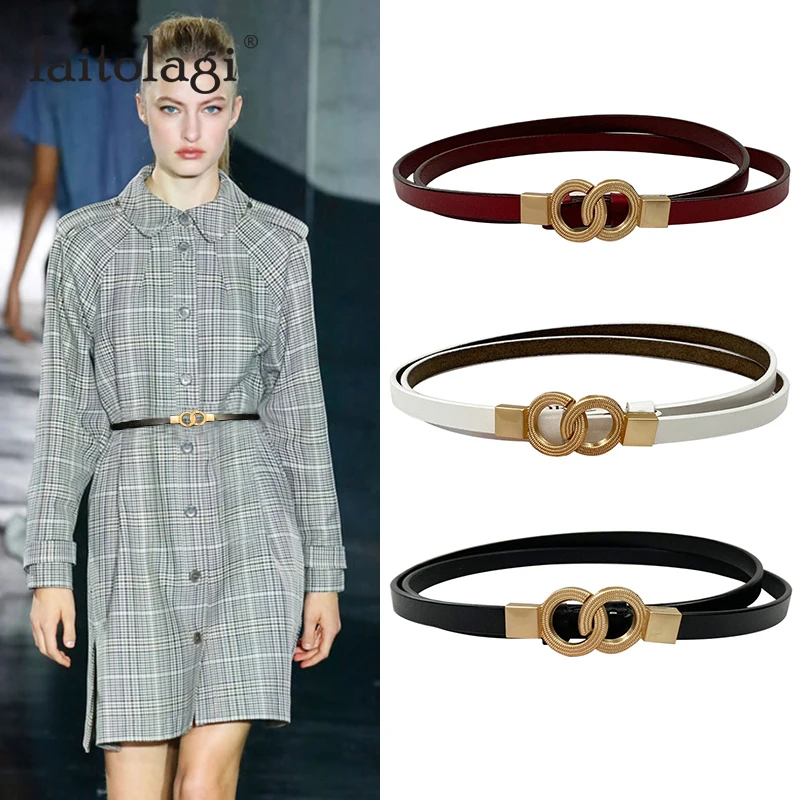 black skinny waist belt