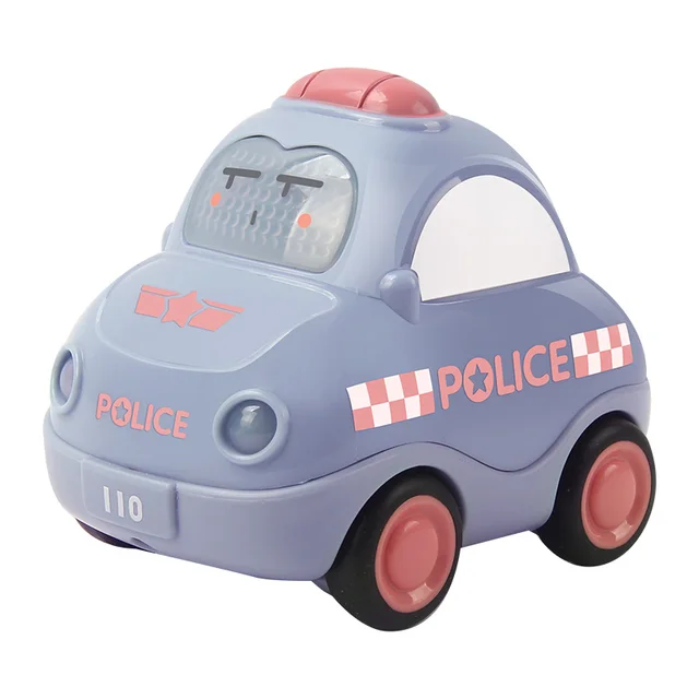Cute Montessori Cars Toys for Baby 0 12 24 Months Friction Toy Car for Children Musical Juguetes Carro Babies Boys Gift One Year Police
