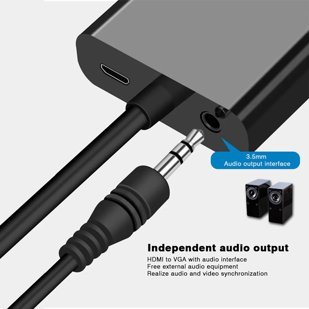 Высокое качество HDMI в VGA адаптер мужской в Famale конвертер адаптер 1080P цифро-аналоговый видео аудио кабель для ПК ноутбук планшет