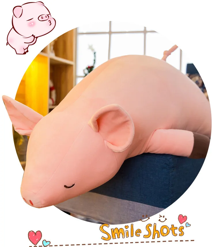 40/60 см Kawaii животное Розовая Свинья вниз хлопок плюш мягкие игрушки для девочек плюшевый енот, игрушки для детей, подарки на день рождения
