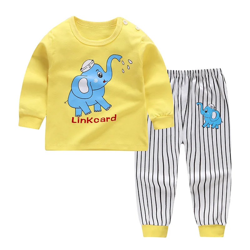 Детские пижамы, комплект одежды для малышей, детская одежда для сна с рисунком единорога, осенняя хлопковая одежда для сна для мальчиков и девочек, пижамы с рисунками животных, пижамный комплект - Цвет: huangdx