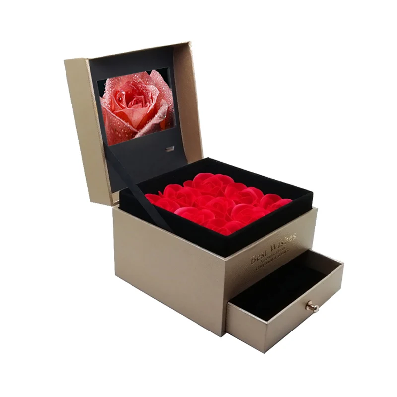 Polegada de Alta Presente com Gaveta Qualidade Eterna Rosa Jóias Vídeo Caixa Lexingdz 4.3 - Image 6