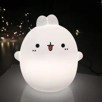 

Silicone LED Night Light, Cute Rabbit 9-colors Baby Nursery Light, USB Rechargeable Remote Control Children Night Lamp