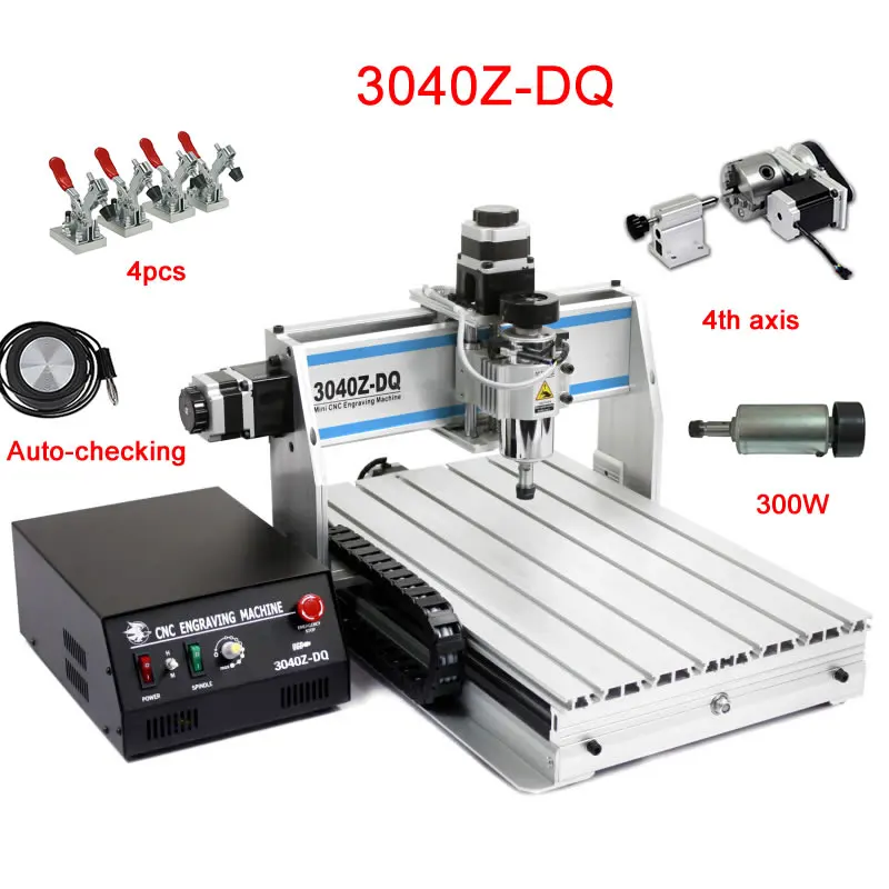 CNC 3040z-dq 4 оси маршрутизатор гравировальный фрезерный станок 3040 500 Вт шариковый винт резка для деревообрабатывающего производства