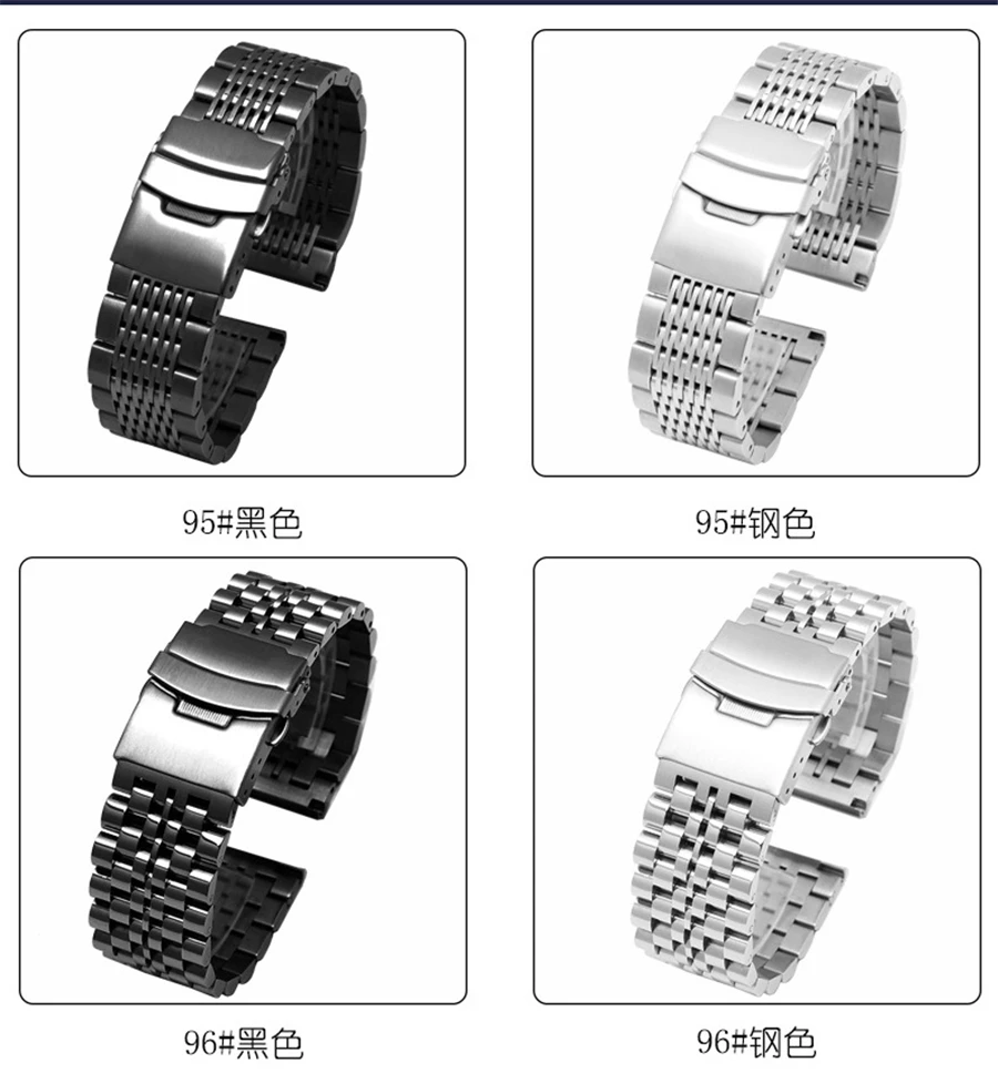 20 мм/22 мм/24 мм металлический браслет из нержавеющей стали для huawei watch gt ремень для samsung galaxy watch 46mm S3 Frontier/классический ремешок