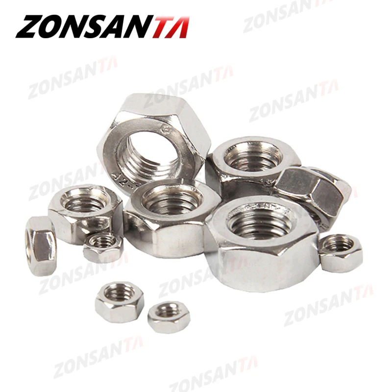 Hexagon Nuts Metric 304 Stainless Steel DIN934 M1-M20