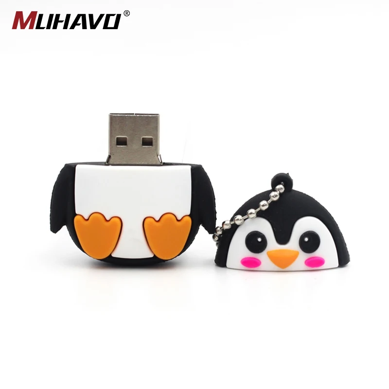 Usb флеш накопитель 128 ГБ 64 USB 16 4 Гб сова пчела лиса Пингвин мультяшная флешка 32