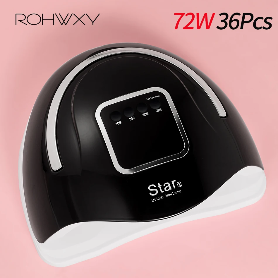 ROHWXY Star2 72 Вт лампа для ногтей УФ светодиодный Сушилка сушки всех гелей ледяная
