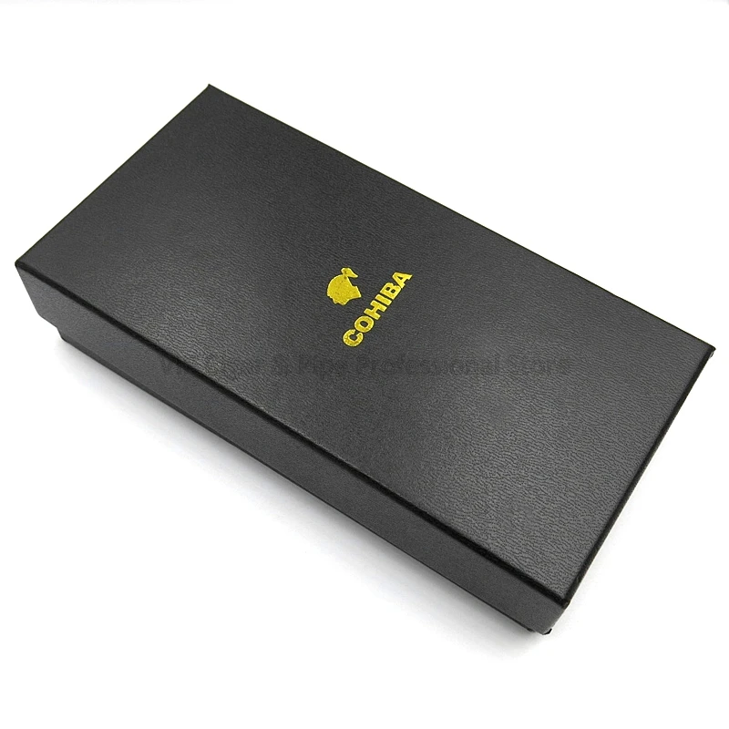 COHIBA высококачественный кожаный чехол для сигар с подкладкой из кедра, дорожный Карманный держатель для сигар, 3 трубки, переносной Деревянный чехол для сигар