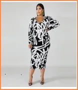 Plus Size 4xl 5xl Tie Dye Printed Dress Women Sexy V-neck Long Sleeve Bodycon Dresses Ladies Vintage Wrap Pencil Vestidos Winter