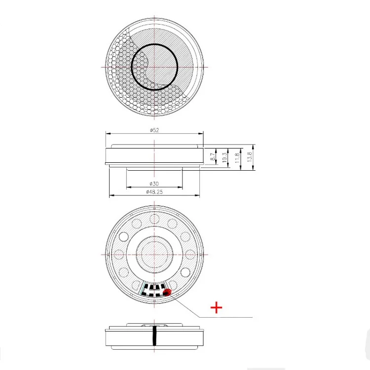 Hifi 52mm Headphone Speaker Unit For Denon AH-D7200 diy 24ohm 300ohm Nanofiber Free edge Earphone Repair Parts Clearance 2pcs