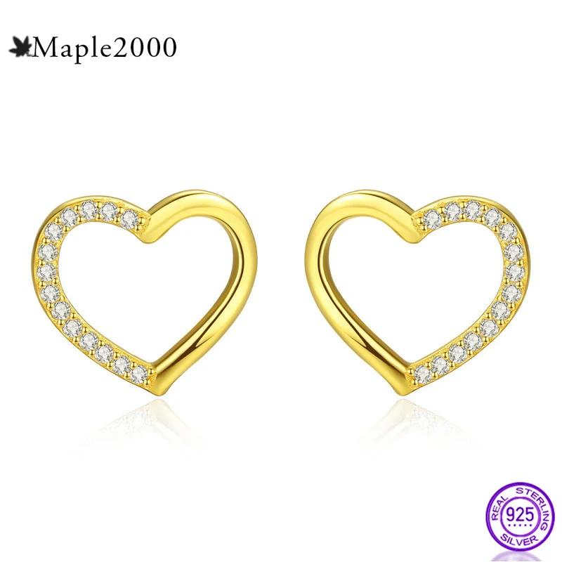 Серьги для женщин 925 пробы Серебряные Корейская версия маленькие серьги в форме