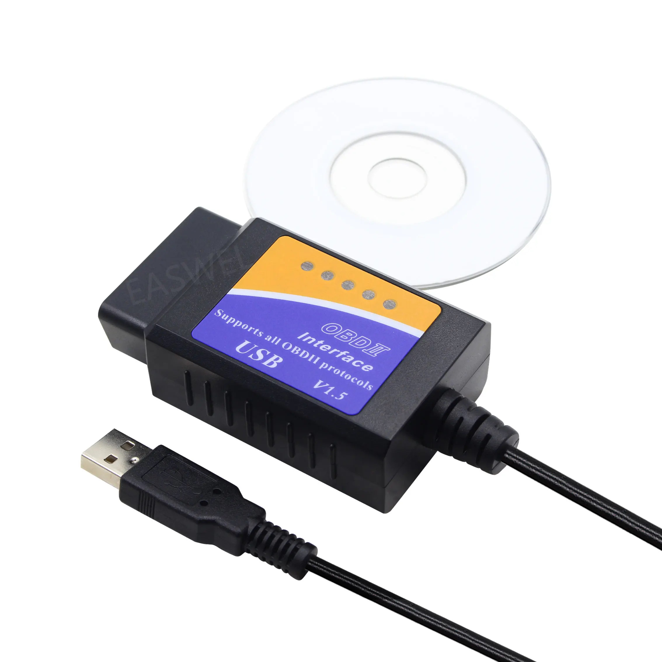 ELM327 v1.5 USB интерфейс OBD2 Автомобильный сканер адаптер для Fiat Tipo 2002 Ford фокус 2006 Honda Accord 2006 JDM