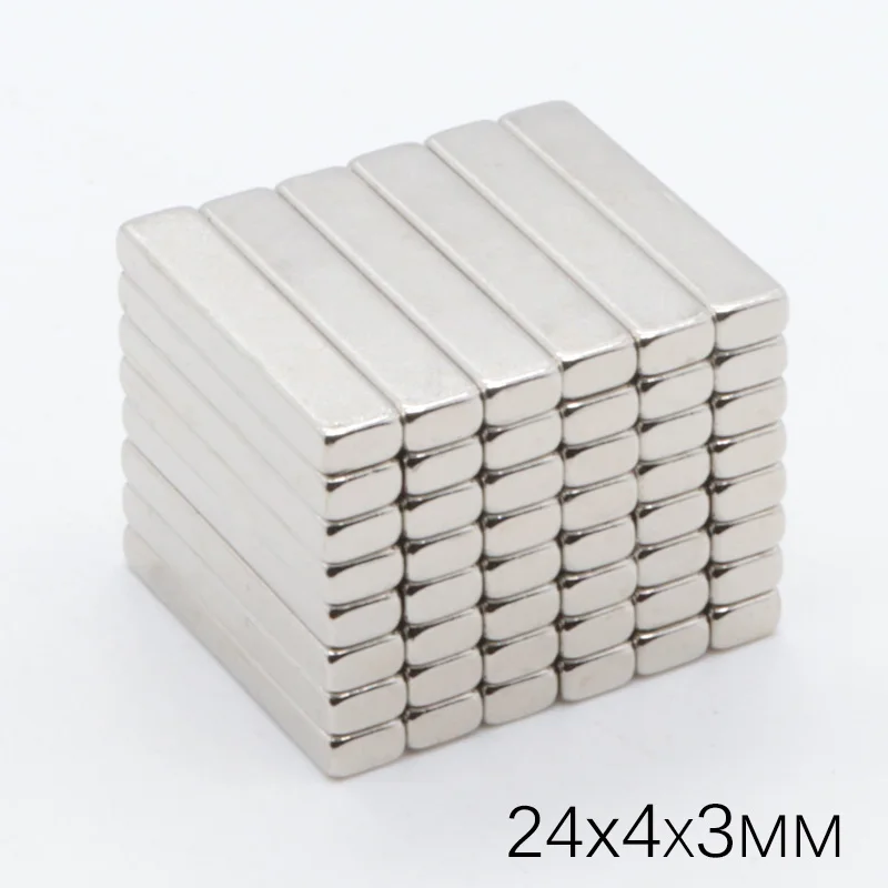 50PCS 24x4x3 mm Square magnet Neodymium Magnet N52 Permanent NdFeB Small Mini Super Powerful Strong Magnetic Magnets