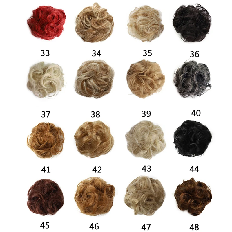 53 цвета натуральные волосы синтетические волосы пучок Подушечка Для женщин Дамский хвостик грязные вьющиеся волосы для наращивания пучок вечерние украшения для свадьбы