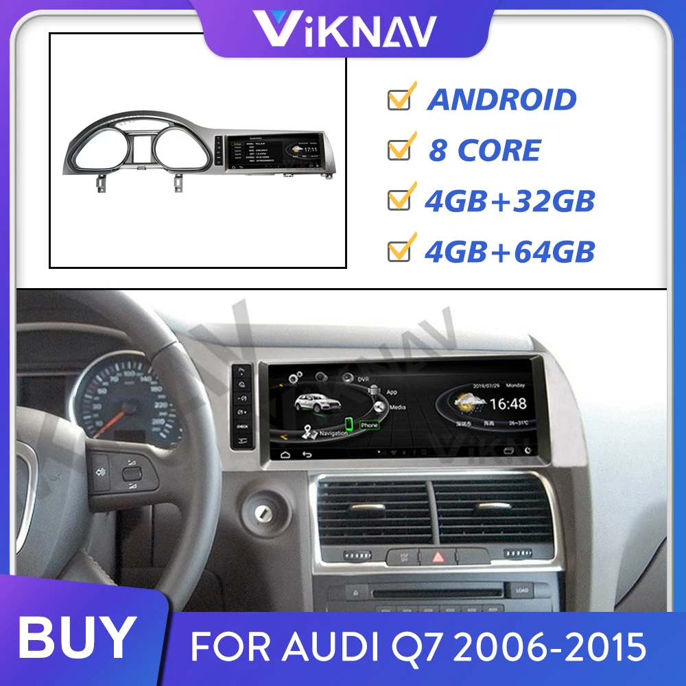 

for Audi Q7 2006-2015 car radio multimedia player GPS navigator auto stereo video player android system 10.25 inch FM BT