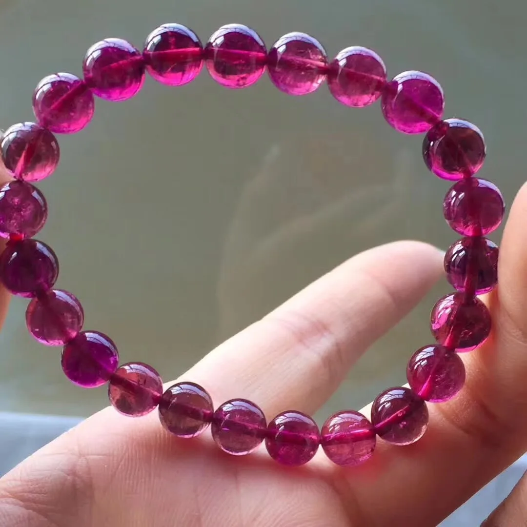 

Brazil Genuine Product Rupees for Pigeon Blood Pure Red Tourmaline Single Loop Women's Bracelets Year of Fate Red Tourmaline Luc