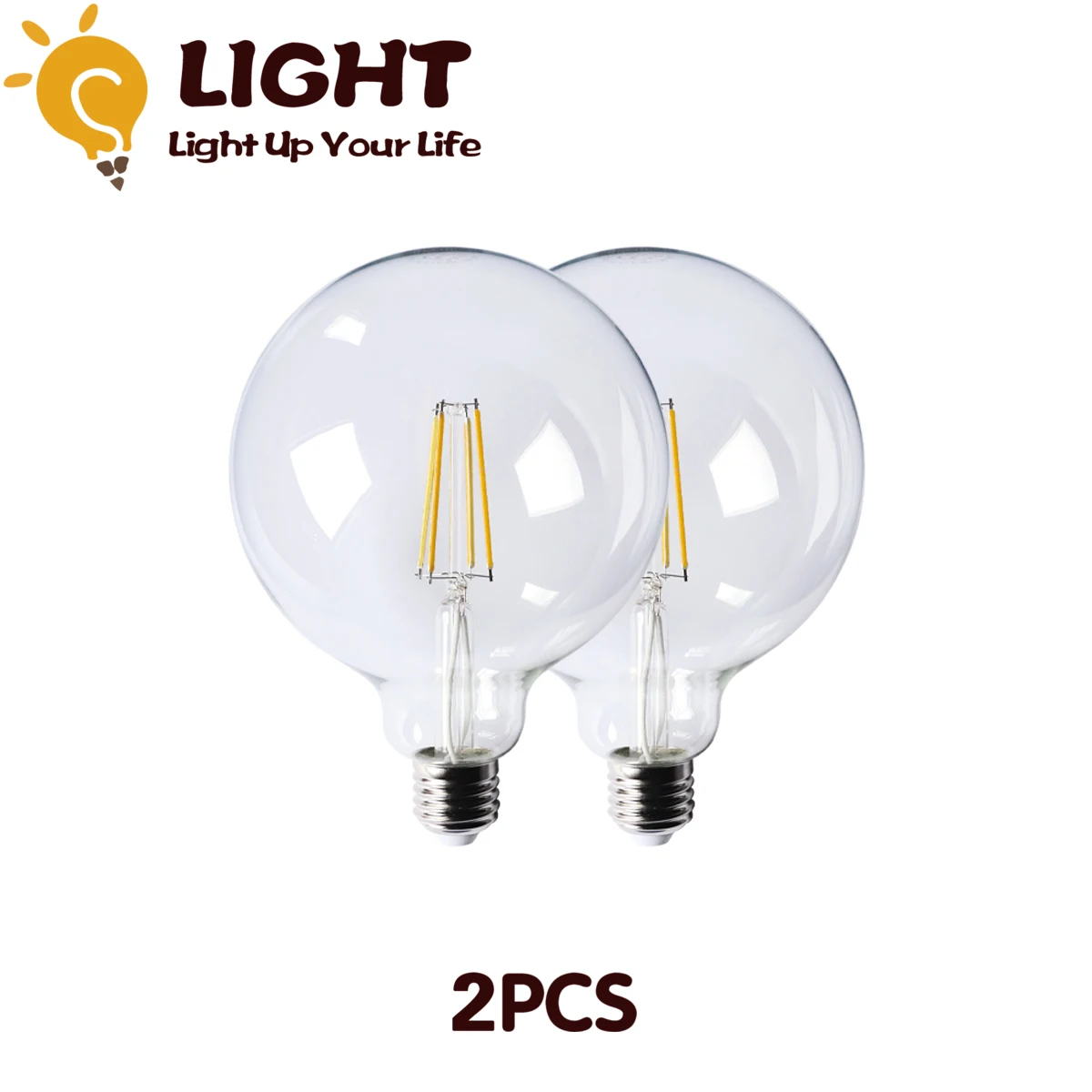 2pcs/Lot 2022 Hot Sale Decor Retro Edison Led Filament Bubble Lamp G125 8W Clear Glass 4000K 220-240V For Home Bulb Decoration 6pcs lot 4w g45 retro edison filament bulb e14 e27 bombillas 220v vintage lamp 2700k gold 4000k clear glass inner decoration