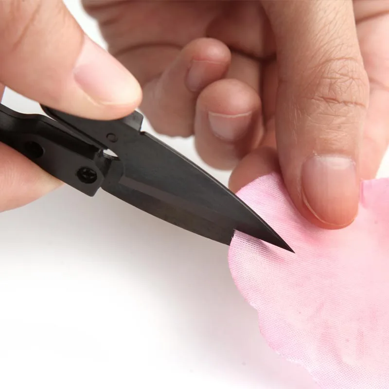 U Shape Clippers Trimming Sewing Scissors Nippers Sewing Embroidery Craft Scissors Mini Black stationery scissors portable scissors cutter 3pcs