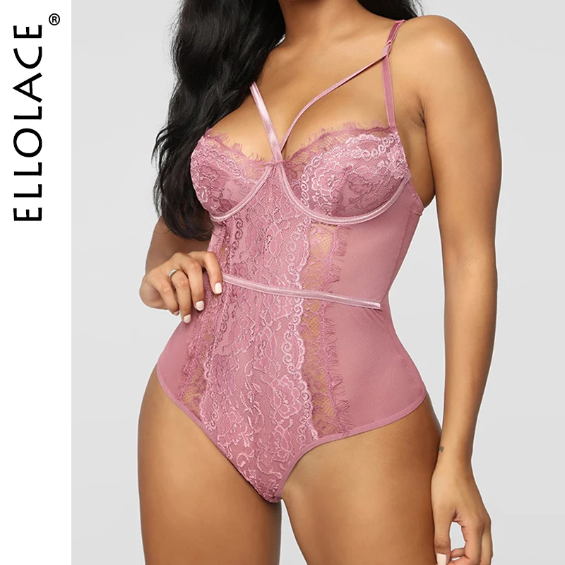 Ellolace Sexy Lace Plus Size Bodysuit Women Body Sleveless Bodycon Rompers Push up Overalls Female Deep-v Bodysuits Ellolace Sexy Lace Plus Size Bodysuit Women Body Sleveless Bodycon Rompers Push up Overalls Female Deep-v Bodysuits