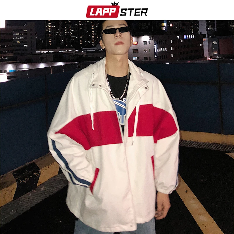 LAPPSTER мужские уличные куртки-бомберы ветровка мужские s пэчворк Harajuku хип хоп пальто цветные блочные винтажные куртки красный
