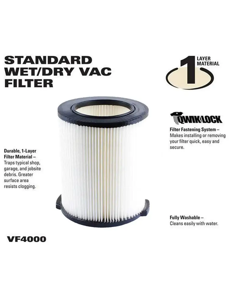 VF4000 Сменный фильтр для 72947 влажной сухой Vac от 5 до 20 галлонов 6-9 галлонов Husky craftman 17816 вакуумный совместимый WD5500 WD0671# SW