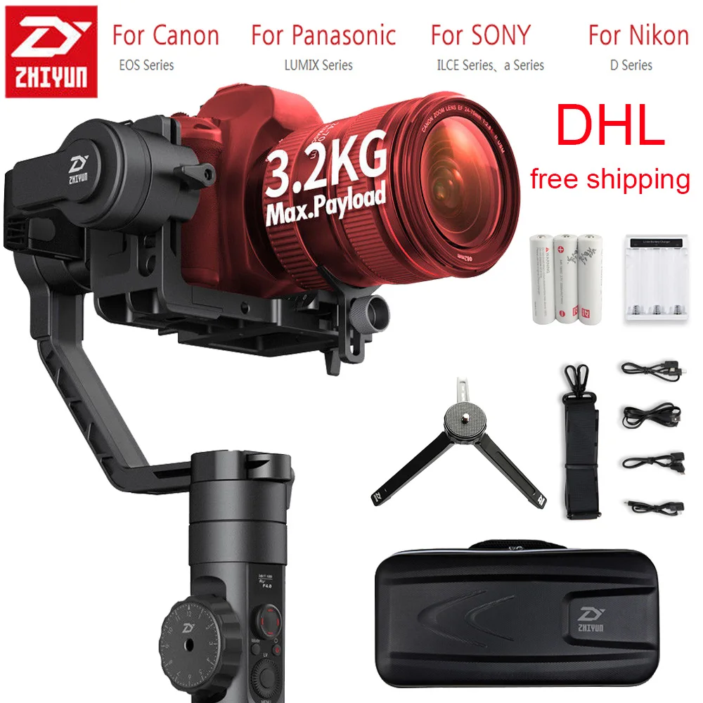 

Zhiyun Crane 2 V2 3-Axis Handheld Gimbal Camera Gyro Stabilizer Real Time Follow Focus Stabilizer for Canon Nikon Sony