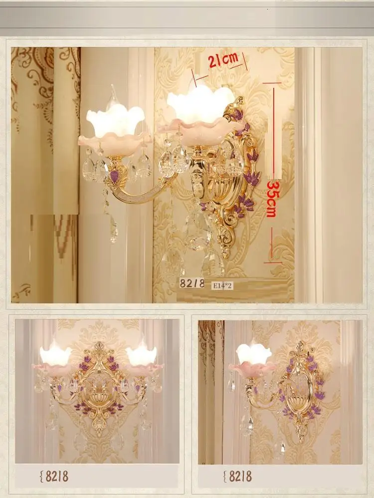 Verlichting Фреска Interieur Внутреннее освещение лампа кристалл аппликация Murale светильник Wandlamp Aplique Luz сравнению настенный светильник для спальни