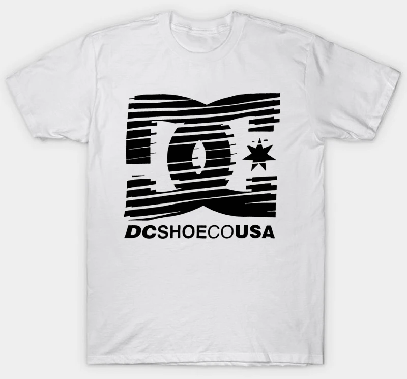 Men White DC Shoe Co USA Challenger, Мужская футболка, хлопковая Футболка с принтом, футболки с коротким рукавом, топы с круглым вырезом, футболки, Harajuku, уличная одежда - Цвет: Men White