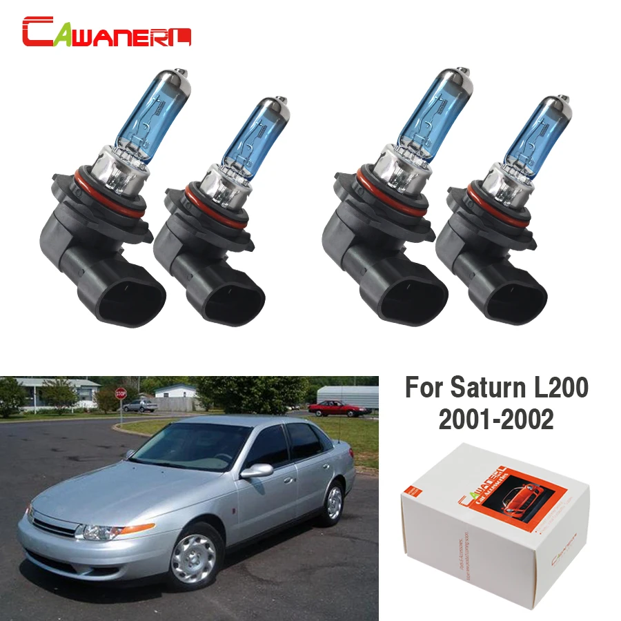 2 пары галогенных ламп Cawanerl для Saturn L200 Sedan 2.2L 2001 2002 9006 HB4 9005 HB3 100W | Автомобили и