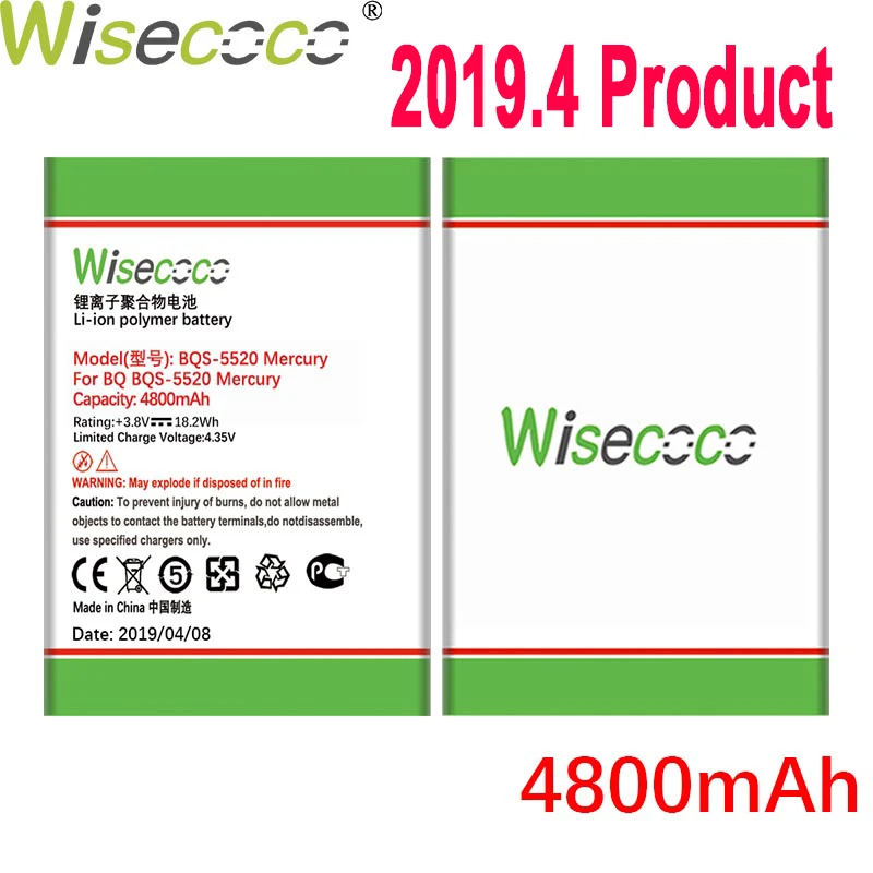 WISECOCO 4800 мАч BQ-5520 батарея для BQ BQS 5520 Меркурий телефон новейшее производство высокое качество батарея+ номер отслеживания