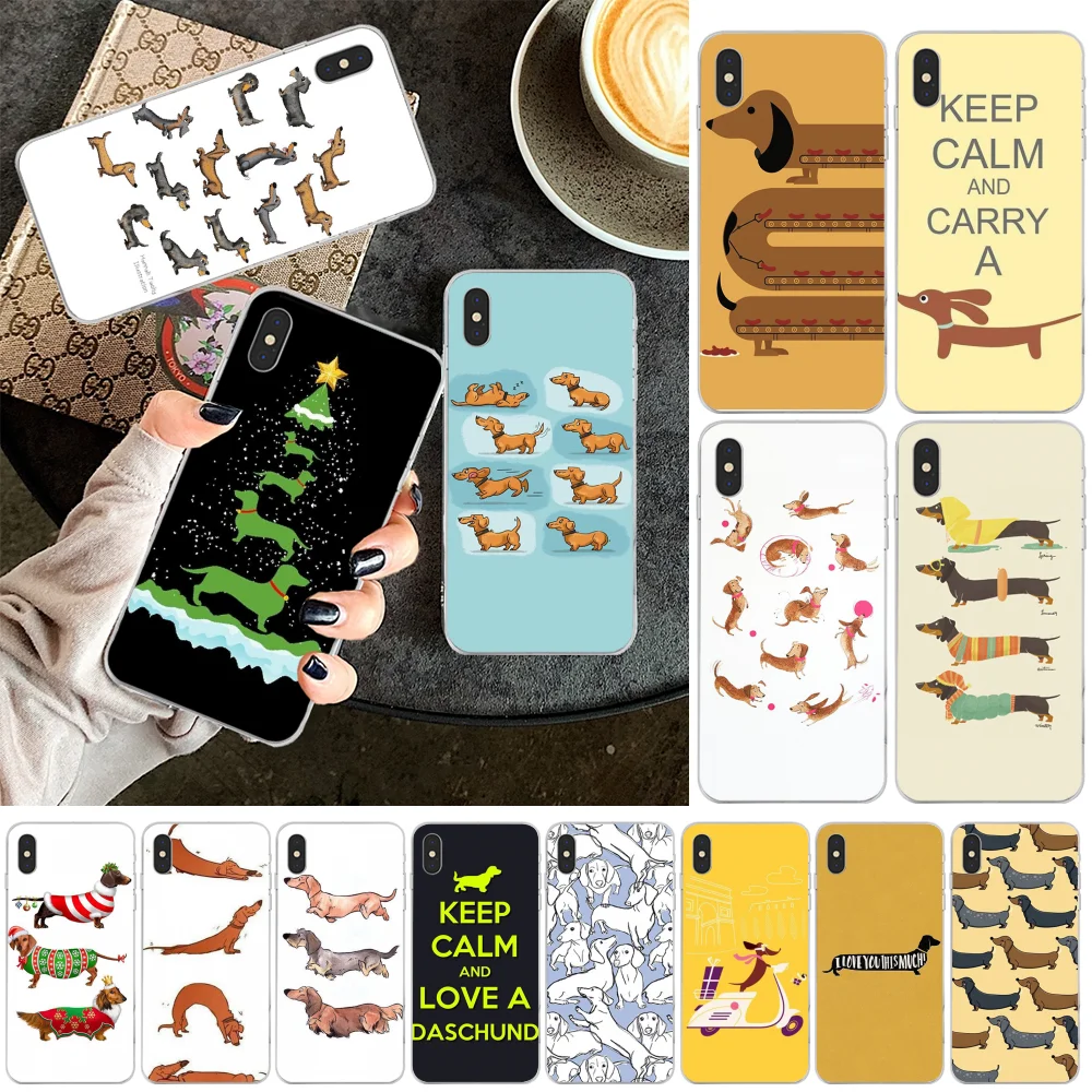 BaweiTE Animals Dogs Dachshund Transparent High Quality Phone Case for iPhone 11 pro XS MAX 8 7 6 6S Plus X 5 5S SE XR cover | Мобильные