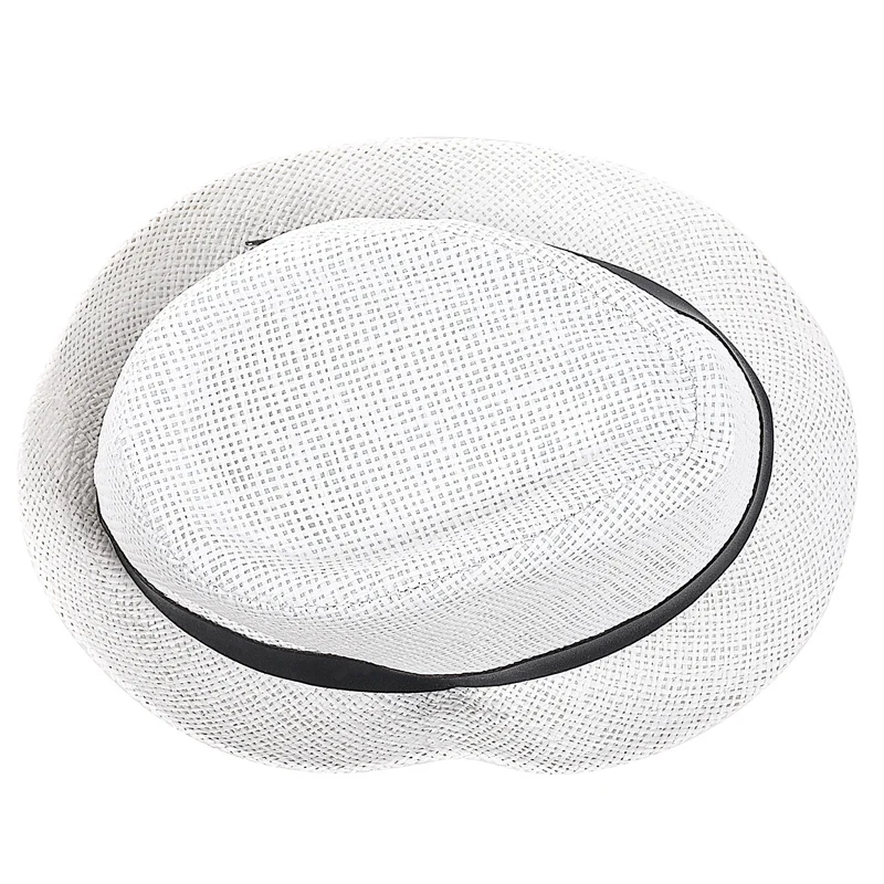 Женщины Мужчины Fedora Trilby cap Трава Стиль упаковываемая путешествия солнце летняя шляпа, белый