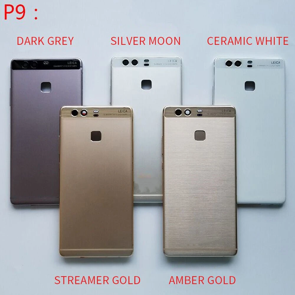 

OTMIL Back Cover Housing For HUAWEI P9 Back Battery Door Housing+Side Button+Lens P9 P 9 + Rear Camera Glass Replacement