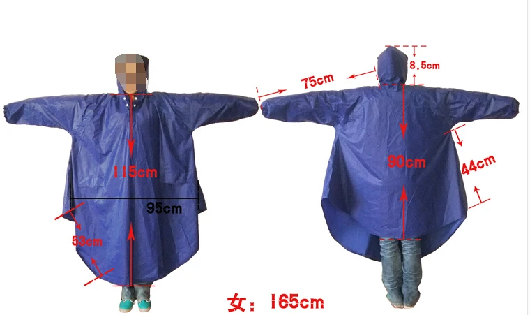 

For Motorcycle raincoat with sleeves single electric car battery poncho Universal motorcycle Blue,2PCS